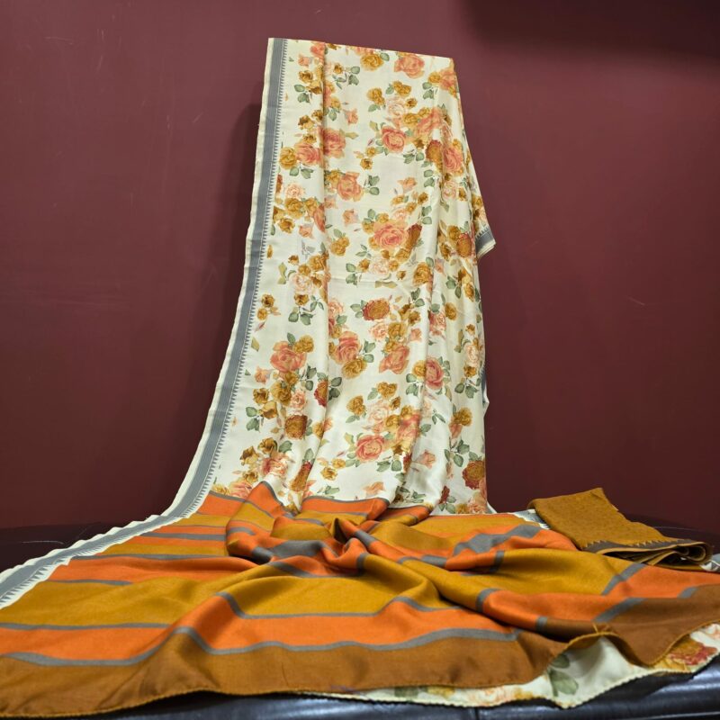 Poshmina printed Saree SKP03 - Image 2