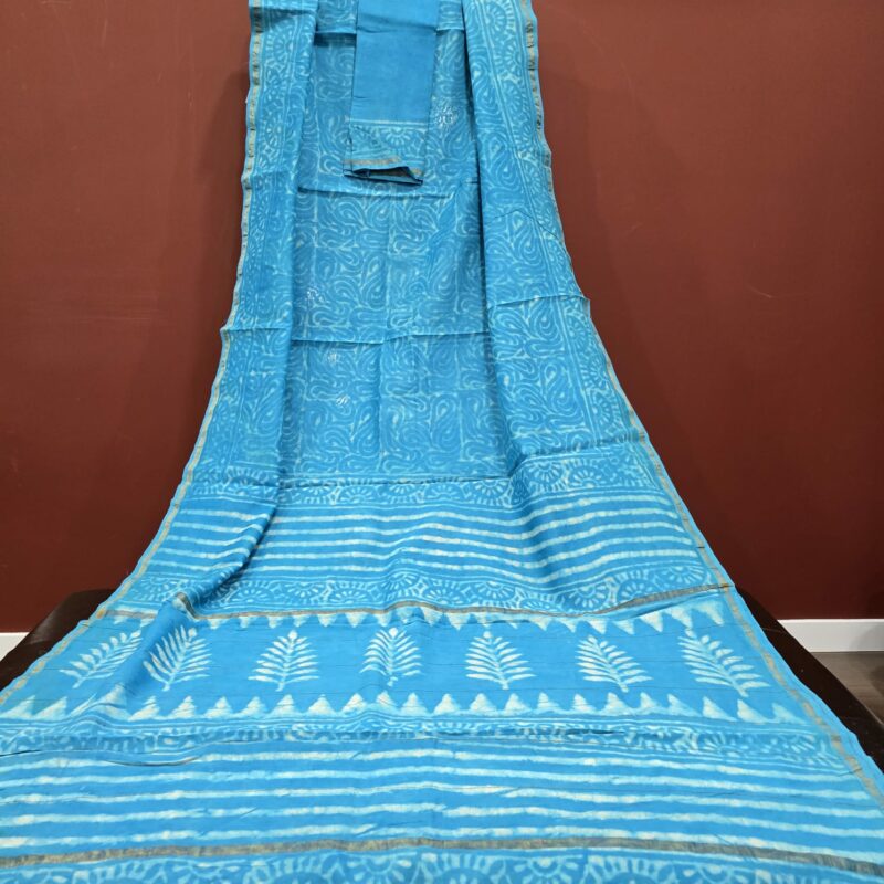 Hand block print chandri saree SD01 CAD $80   USD $55 - Image 3